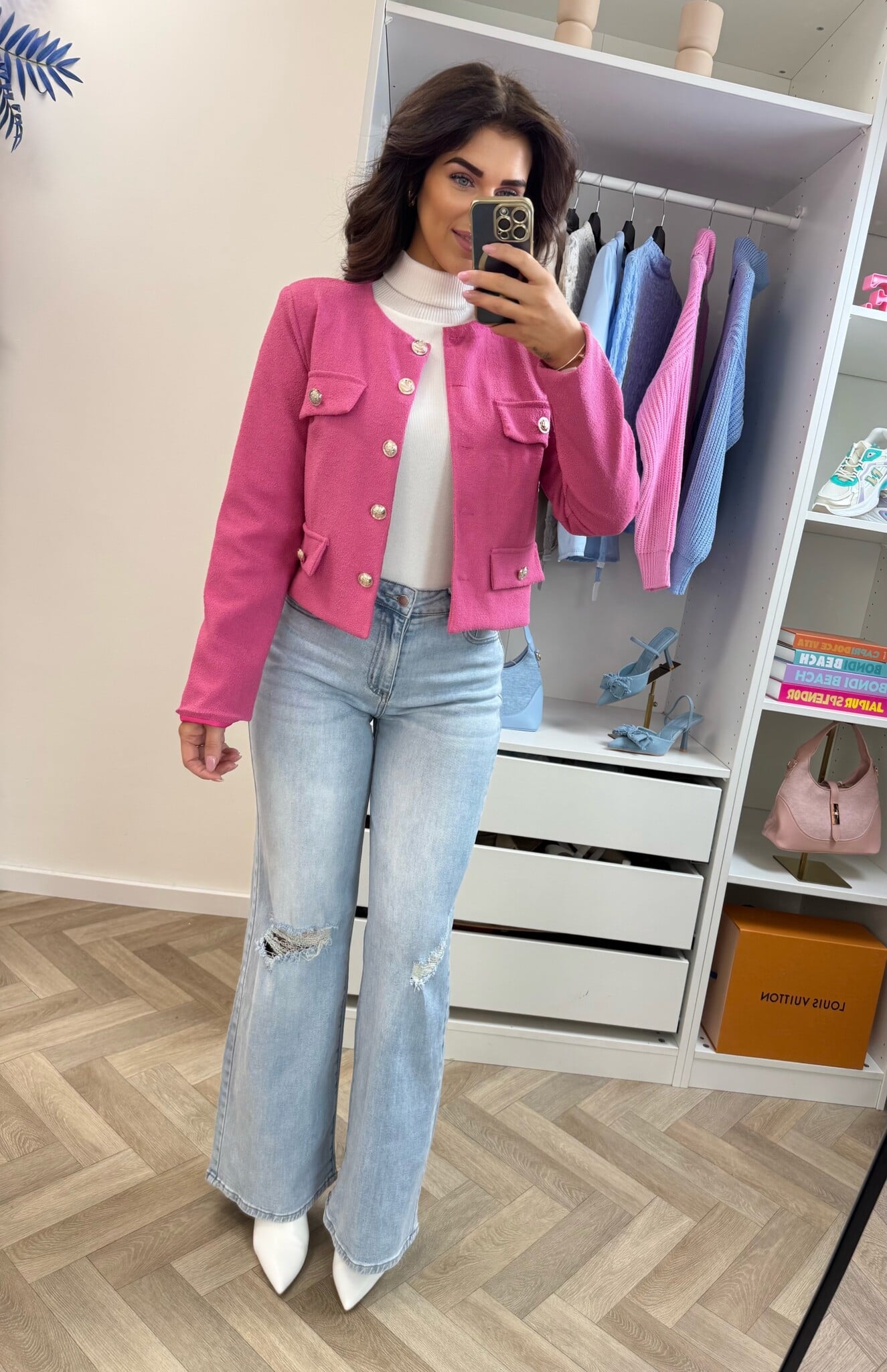 Jacket Mica button Pink