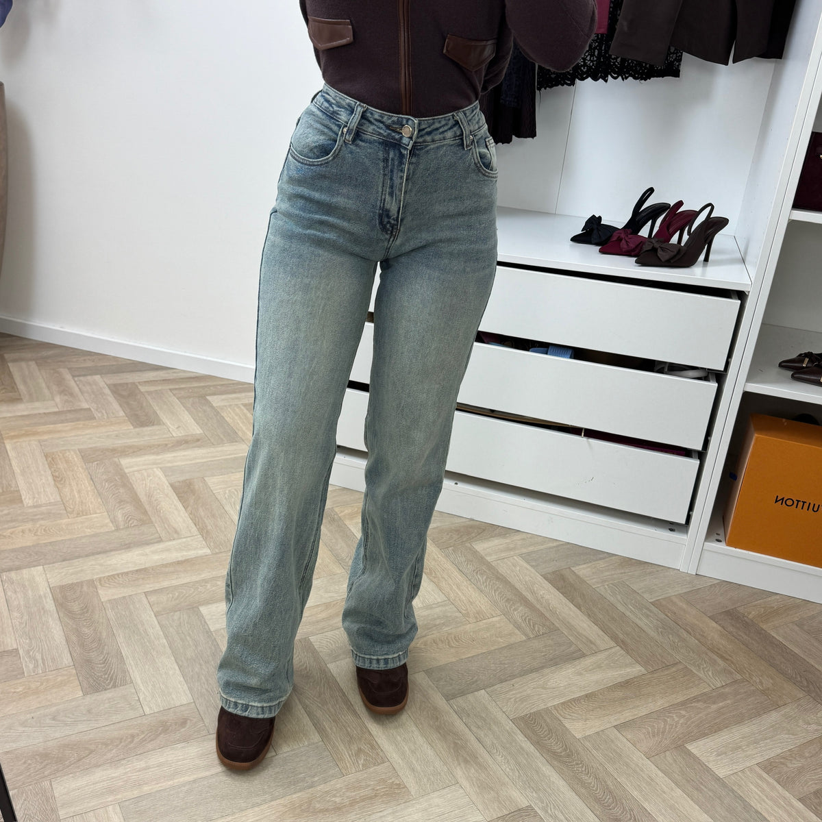 Jeans Leather Pockets V5133