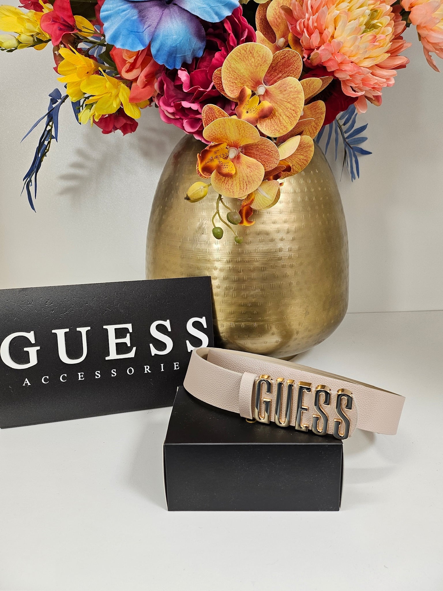 Belt Logo Beige Guess 136