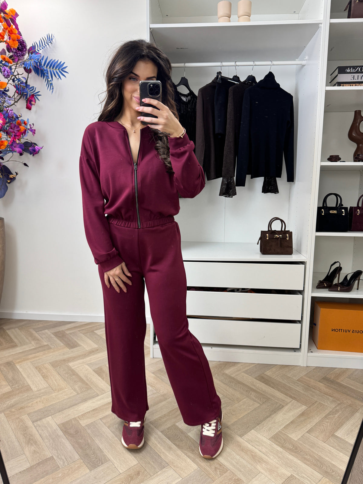 Joggingpak Zipper Bordeaux