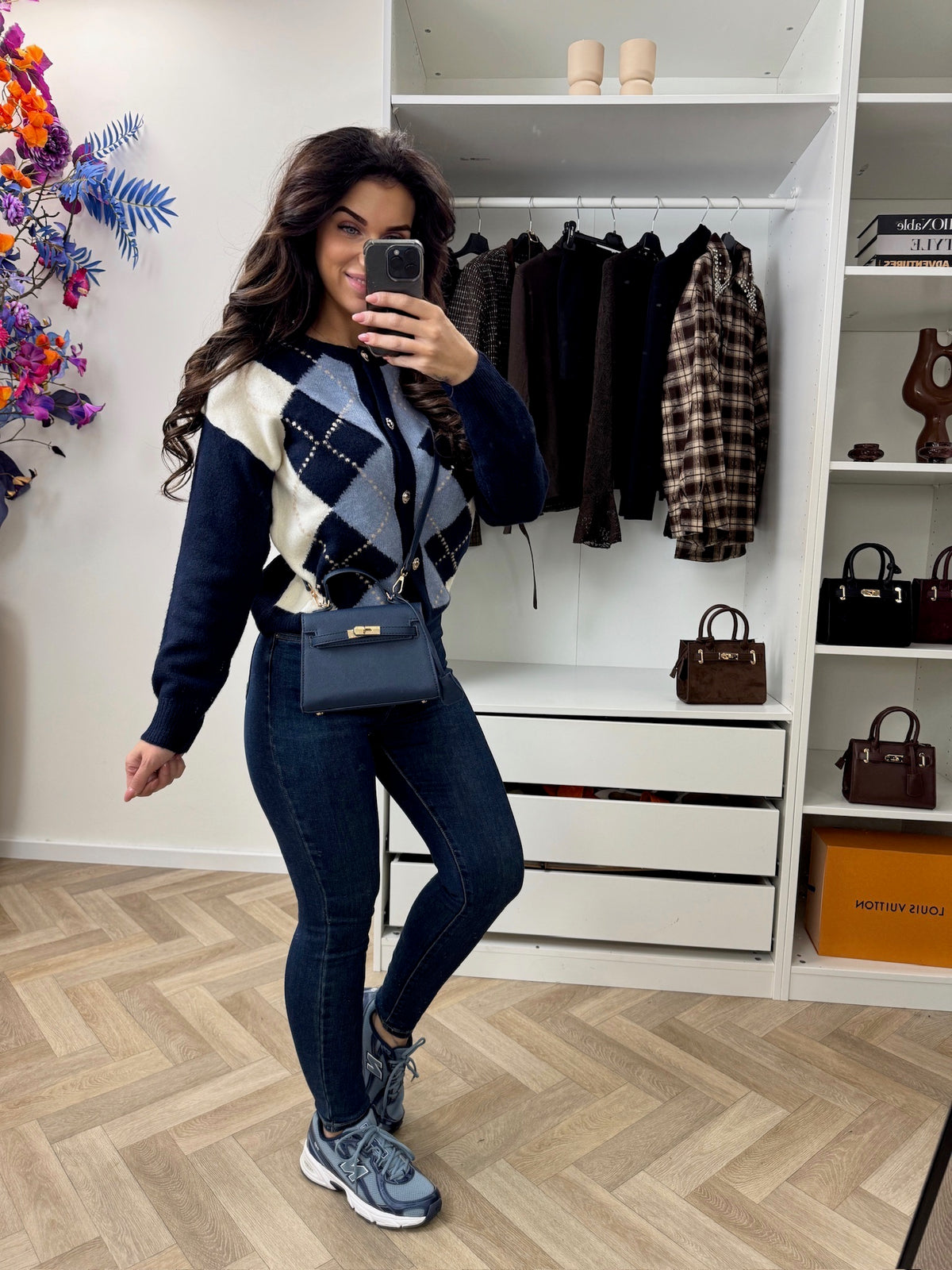 Vest Ruit Gold Button Blue 52261