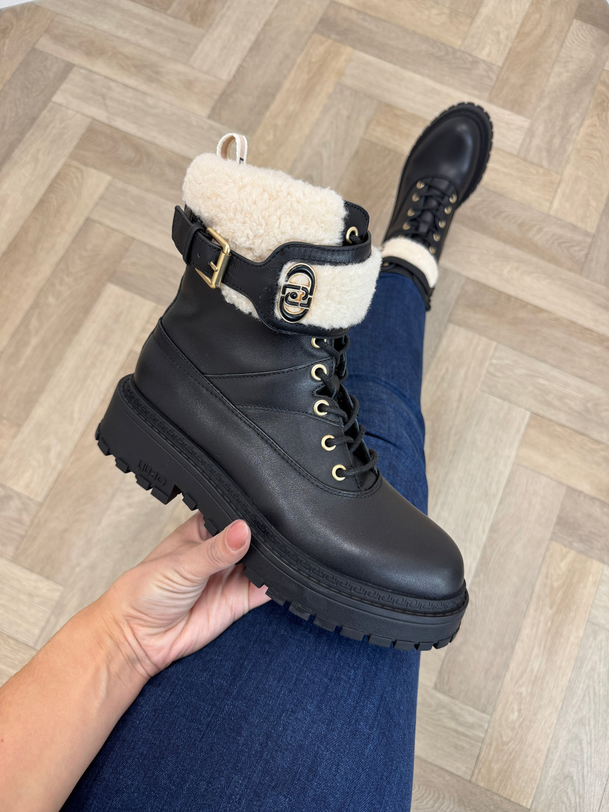 Ankle Boots Teddy Calf Leather Black Liu Jo 2020