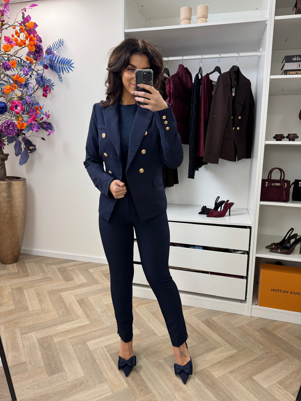 Blazer Gold Button Navy V1721