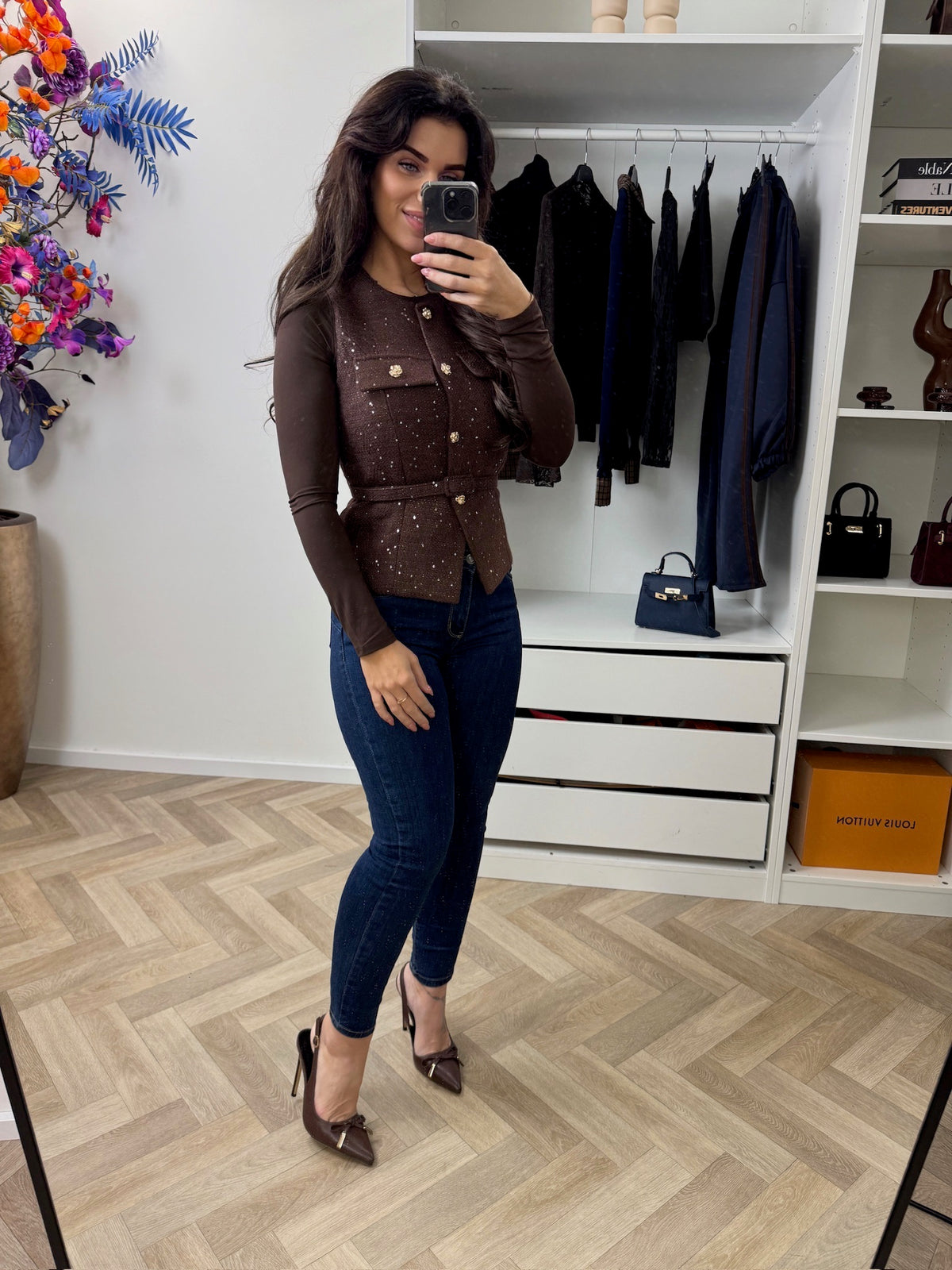 Gilet Boucle Lurex Choco ZD1107