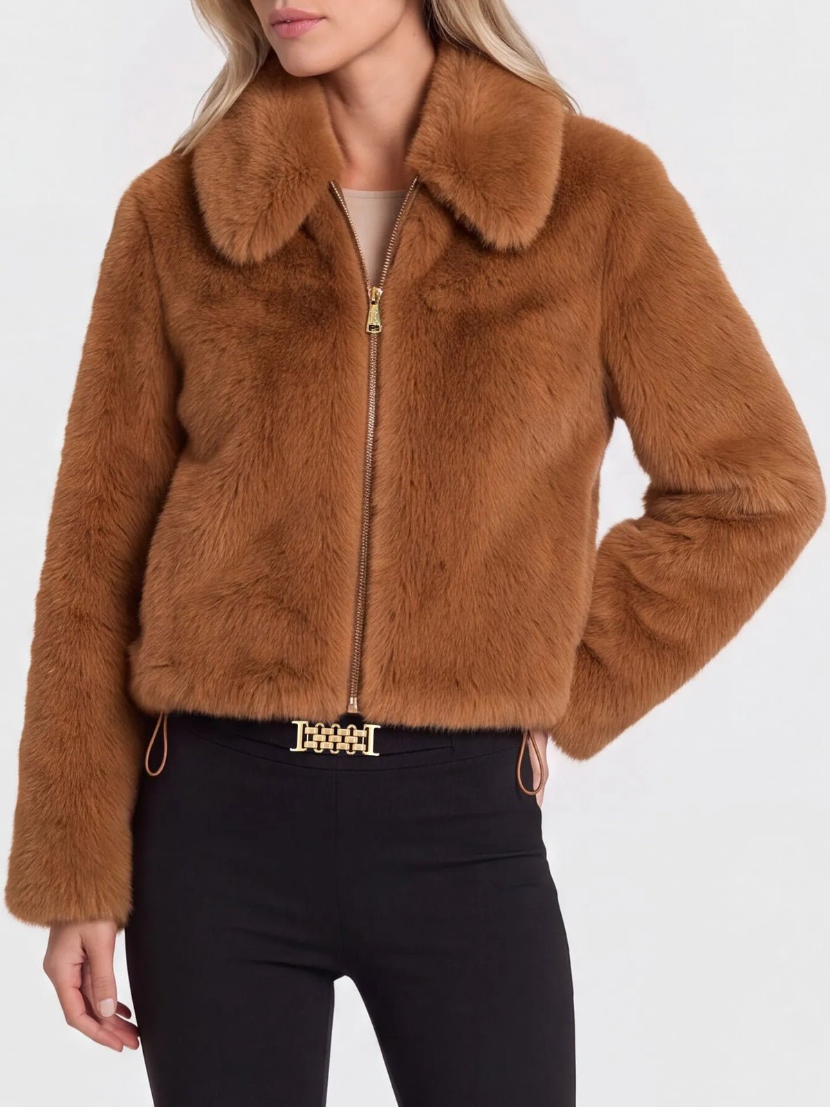 Annoa Faux Fur Jacket Indian Tan Nikkie