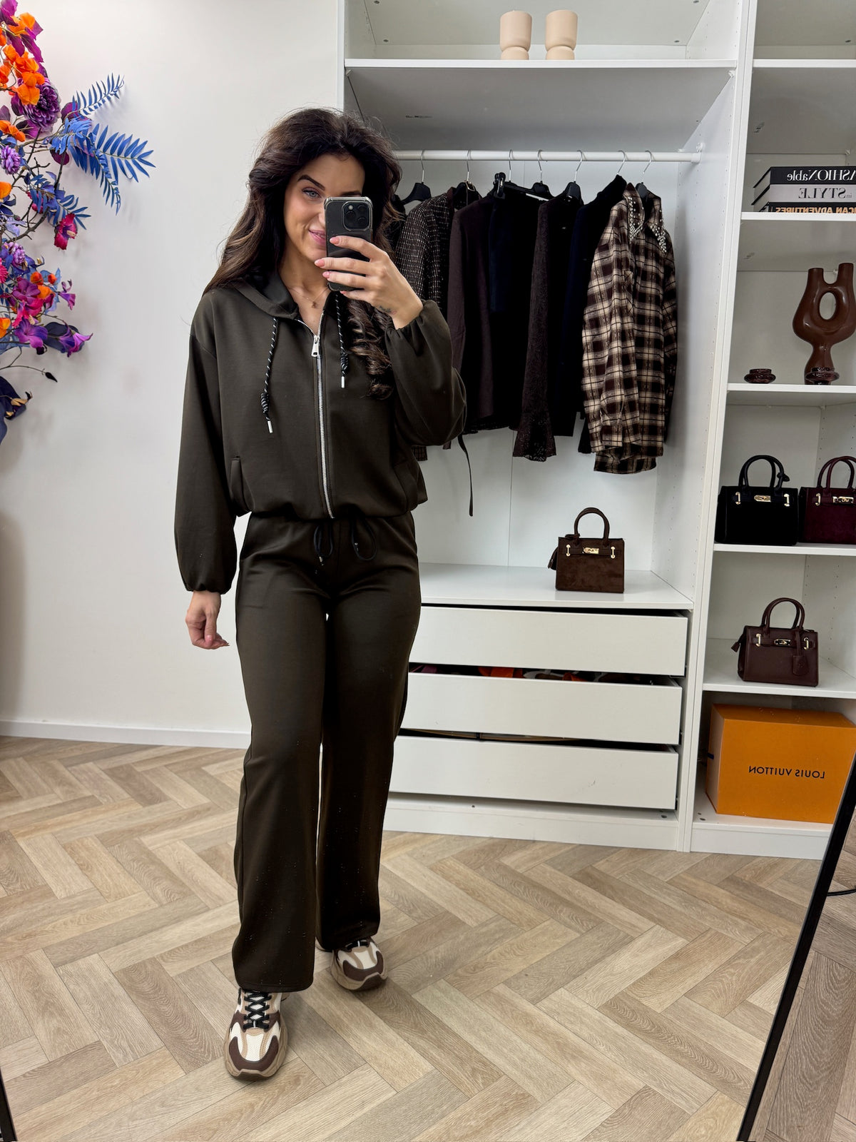Joggingspak Zipper Basic Choco