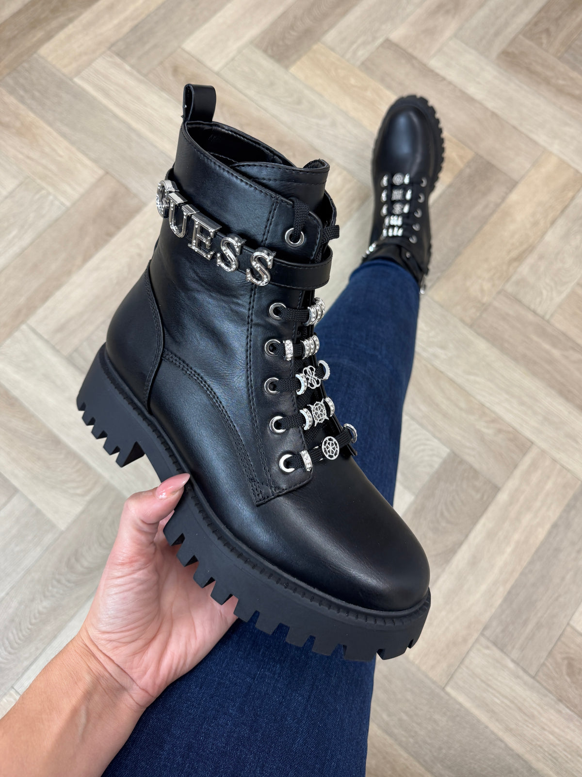 Boots Ficki Zilver Black Guess 1488