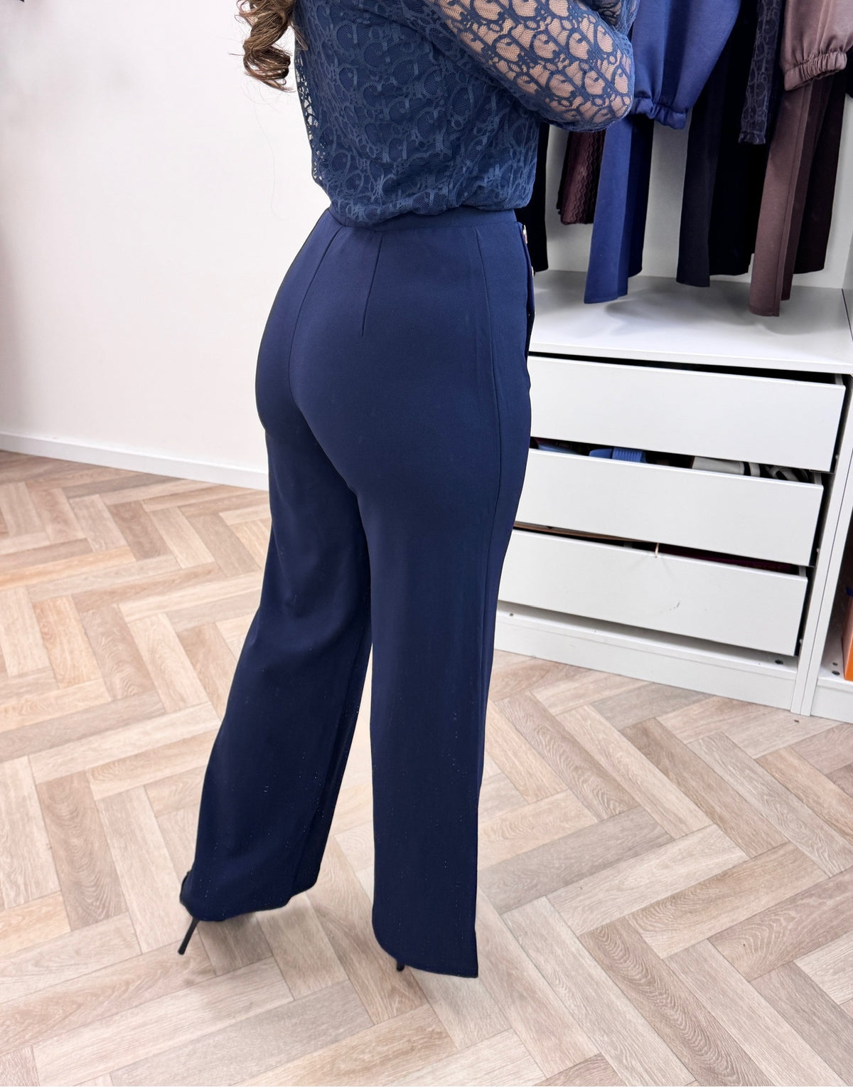 Perfect Button Pants Navy LM5112