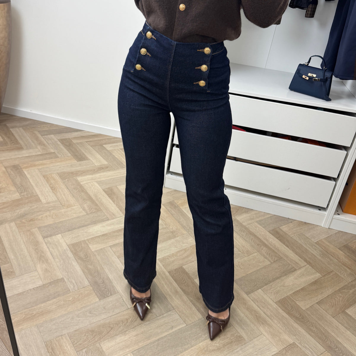 Jeans Gold Button Rosy Y6296T