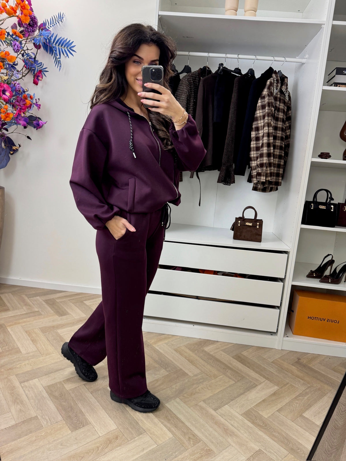 Joggingspak Zipper Basic Wine