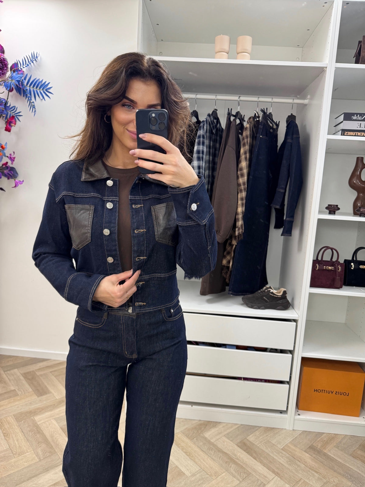 Denim Jacket Leather Y5590