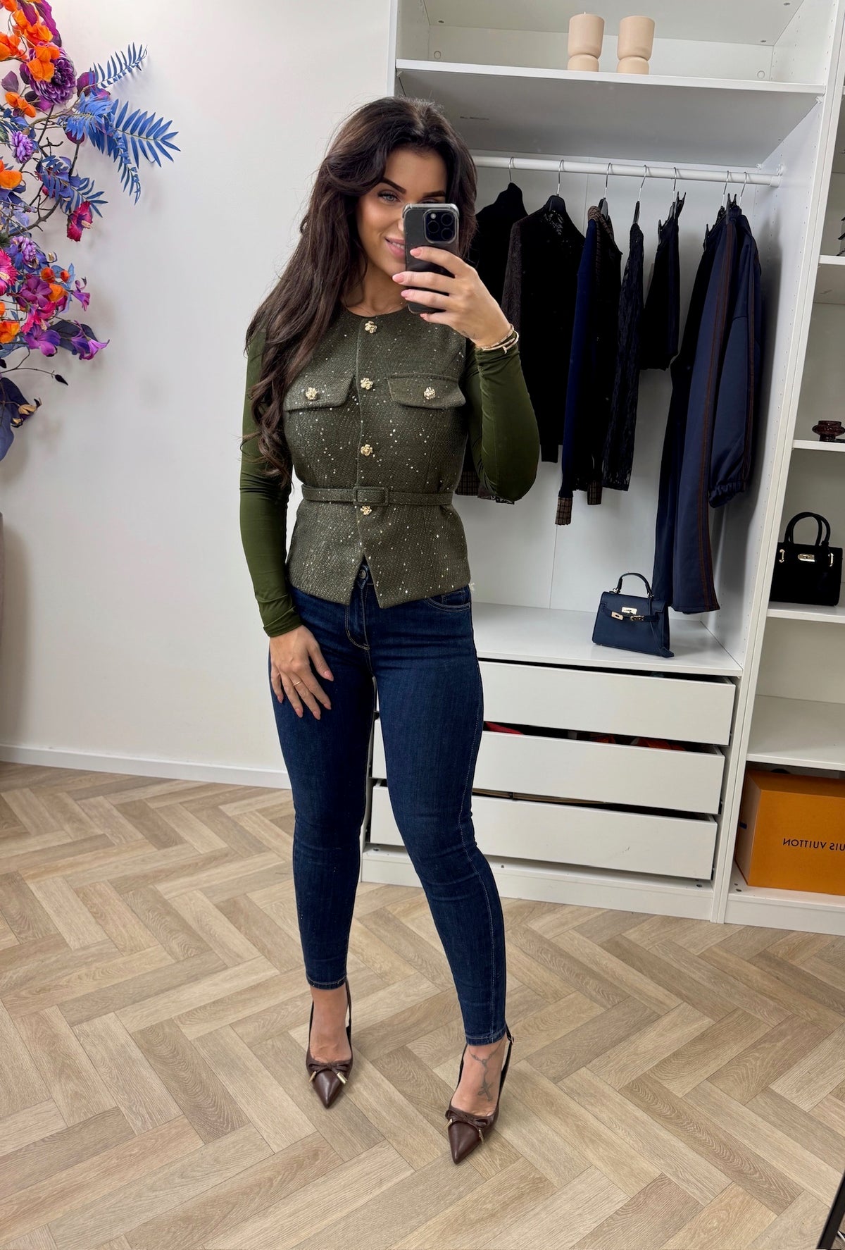 Gilet Boucle Lurex Army ZD1107