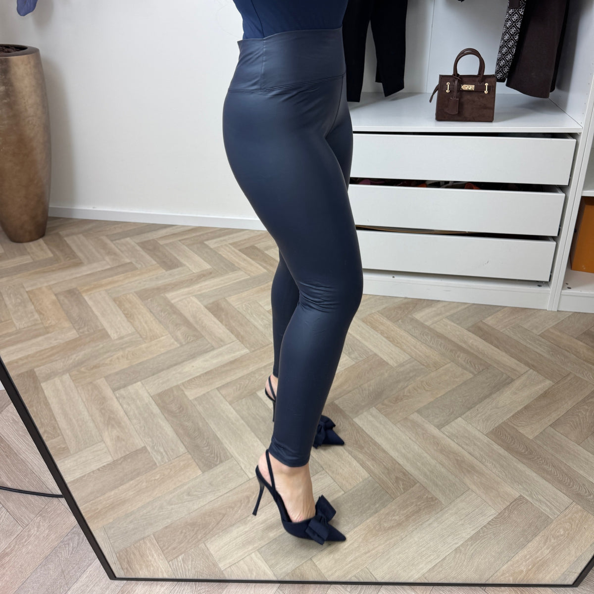 Leren Basic Legging Navy 2048
