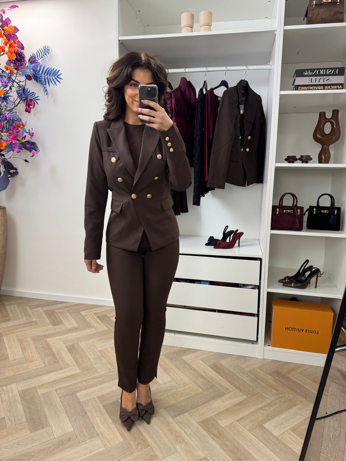 Blazer Gold Button Choco V1721