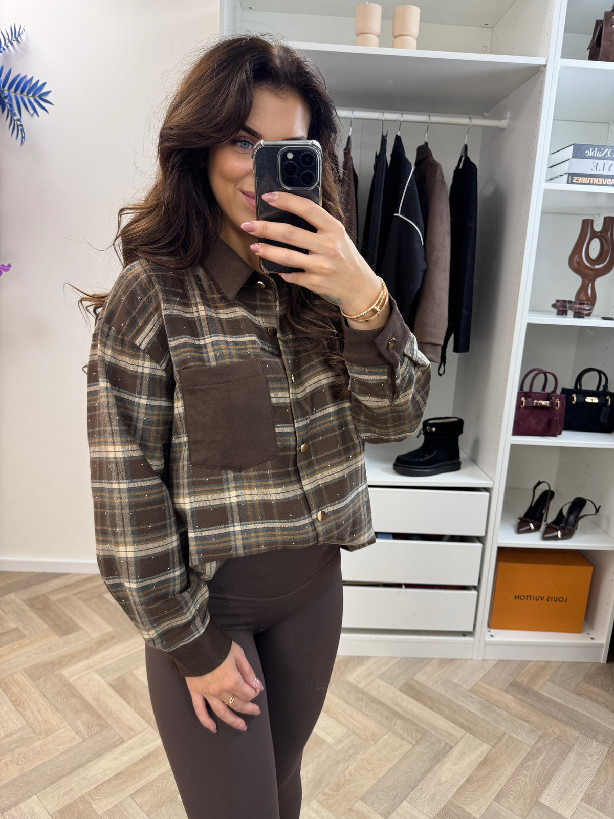 Blouse Diamonds Ruit Choco 15038