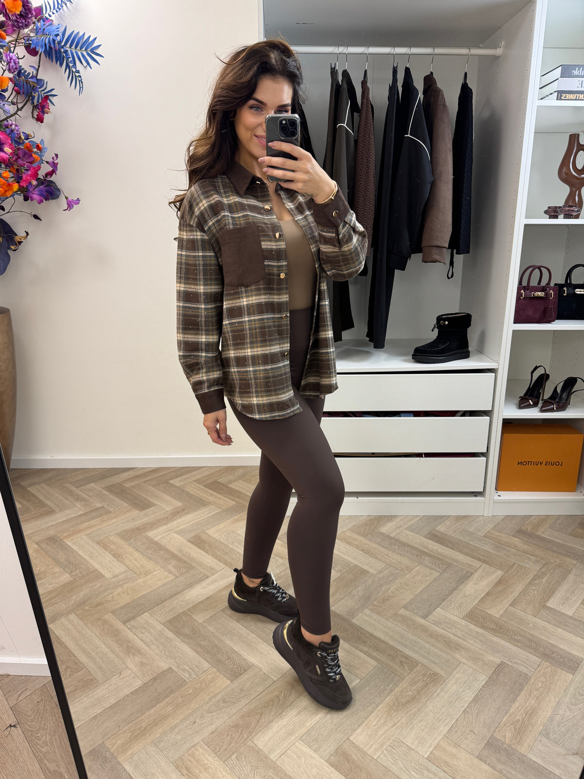 Blouse Diamonds Ruit Choco 15038