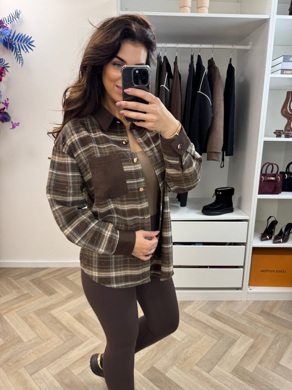 Blouse Diamonds Ruit Choco 15038
