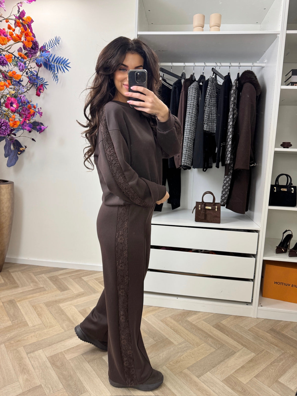 Joggings Set Lace Choco