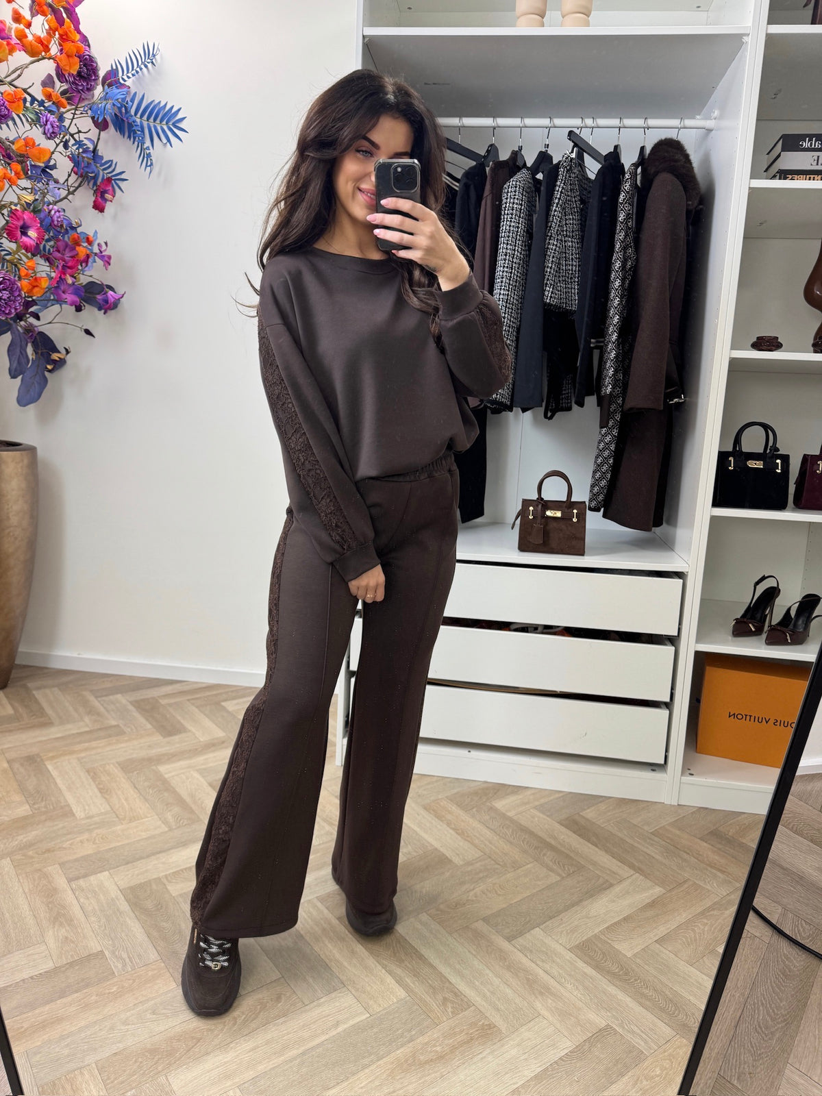 Joggings Set Lace Choco