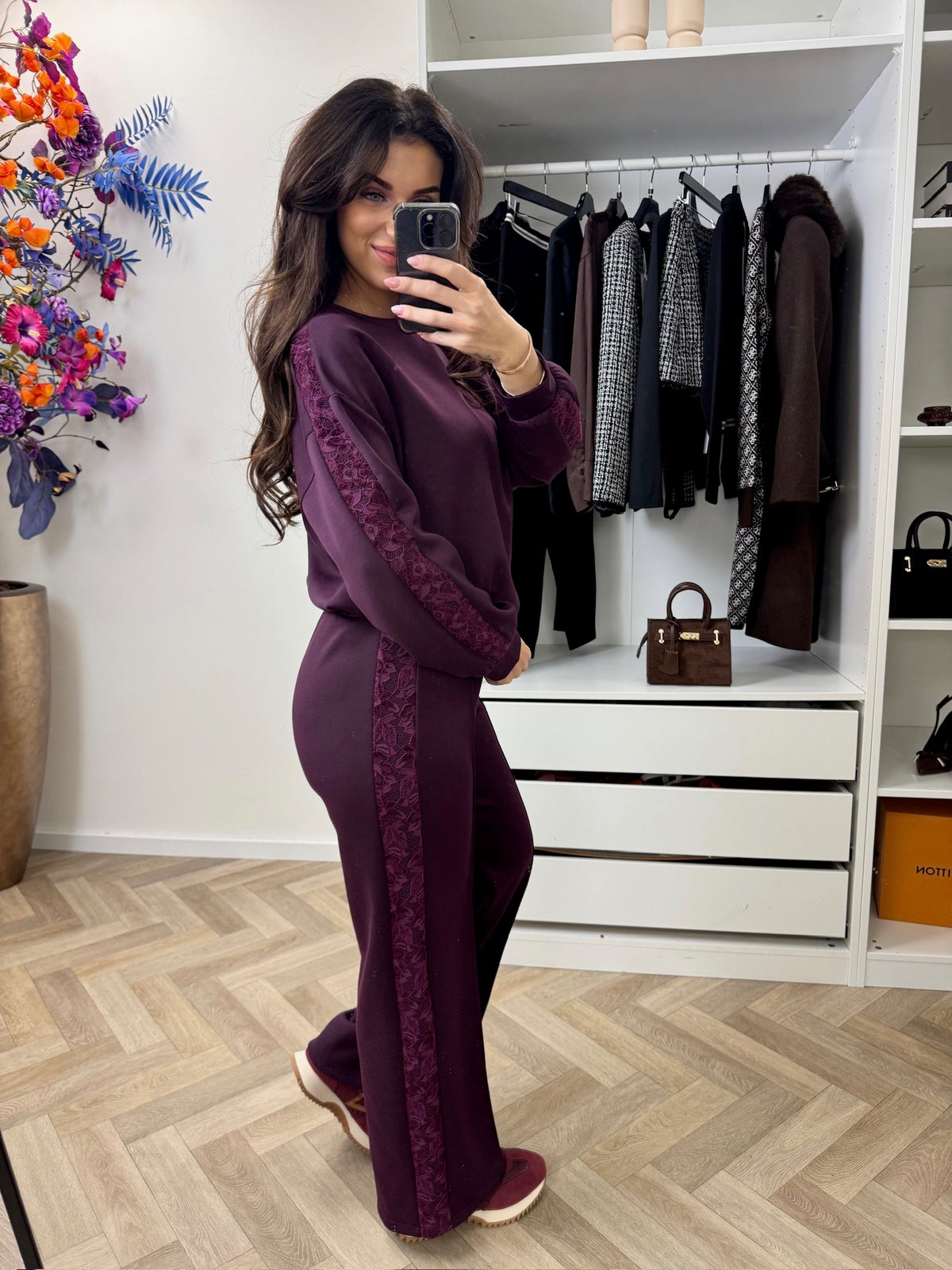 Joggings Set Lace Bordeaux