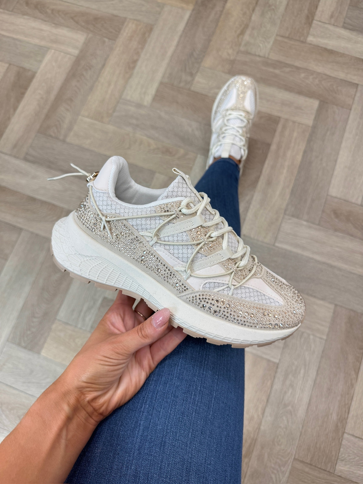 Sneakers Diamonds Steffie 88-132 Beige