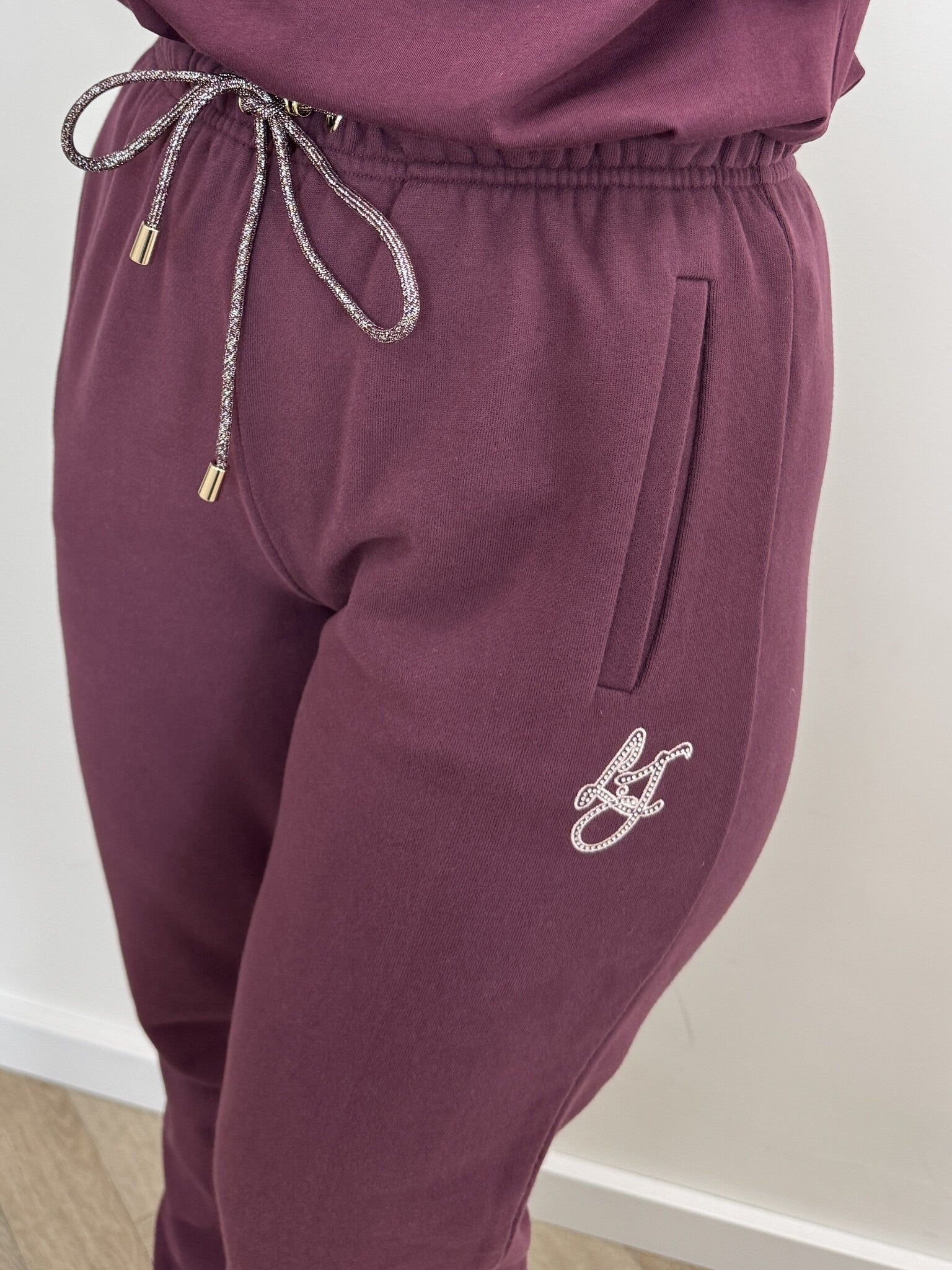 Pants LJ Logo Red Aubergine Liu Jo 1963