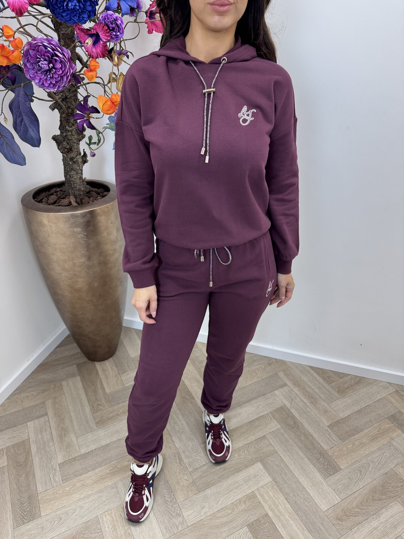 Hoodie LJ Logo Red Aubergine Liu Jo 1962