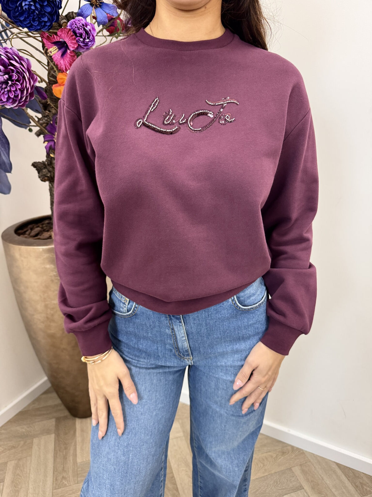 Sweater Liu Jo Logo Red Aubergine 1965