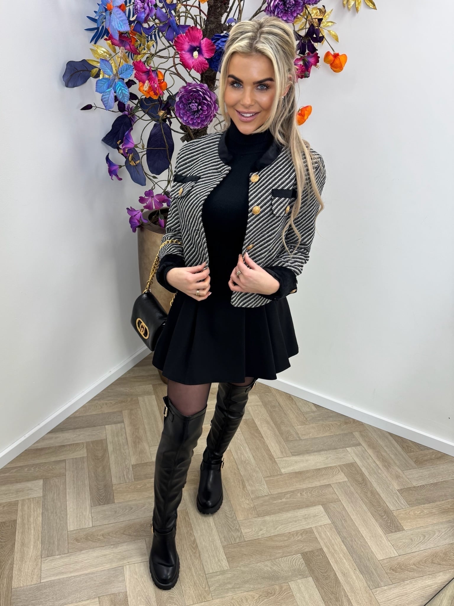 Tweed Jacket Jacky Black 23304