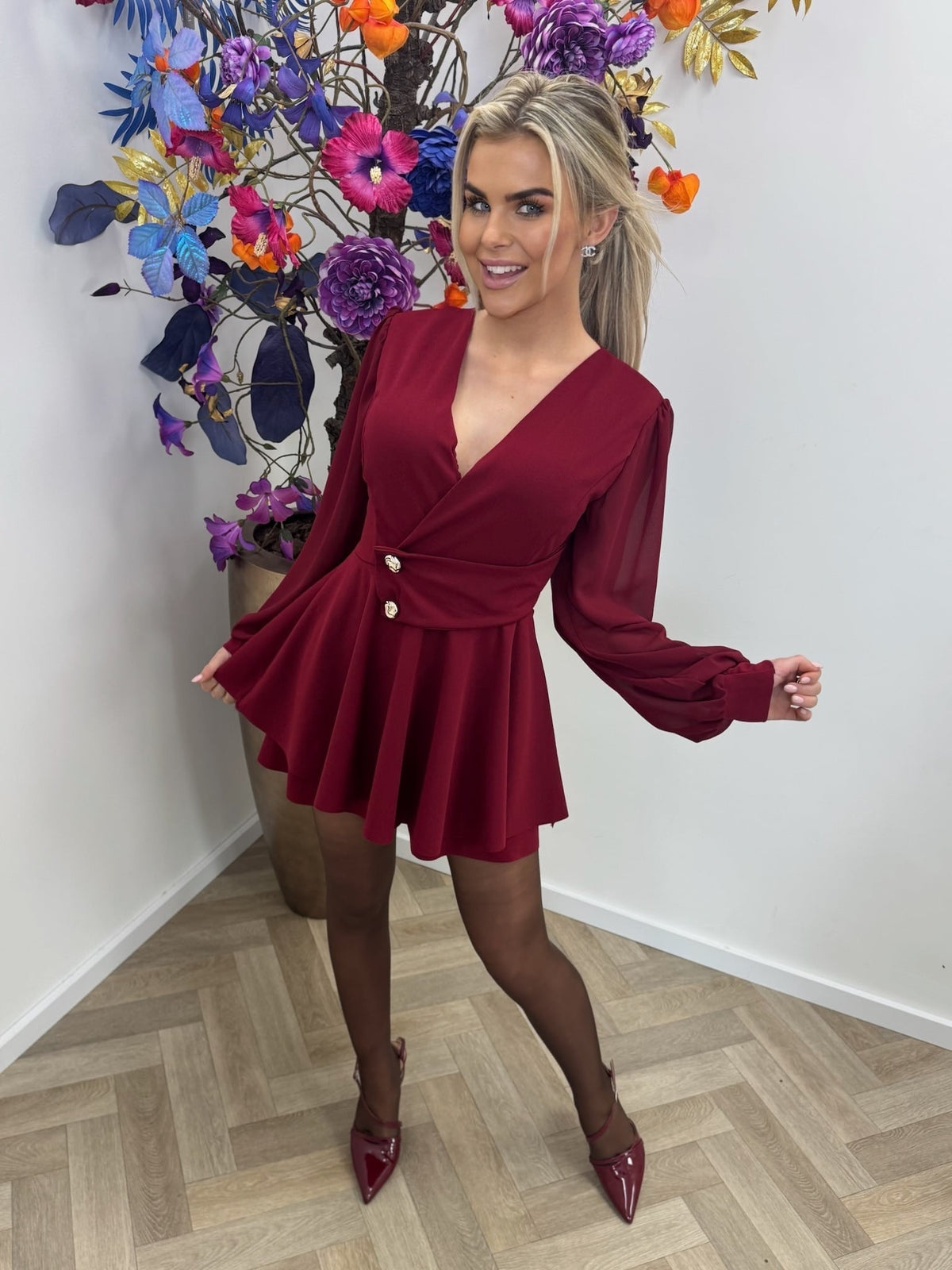 Jumpsuit Stacey Button Bordeaux