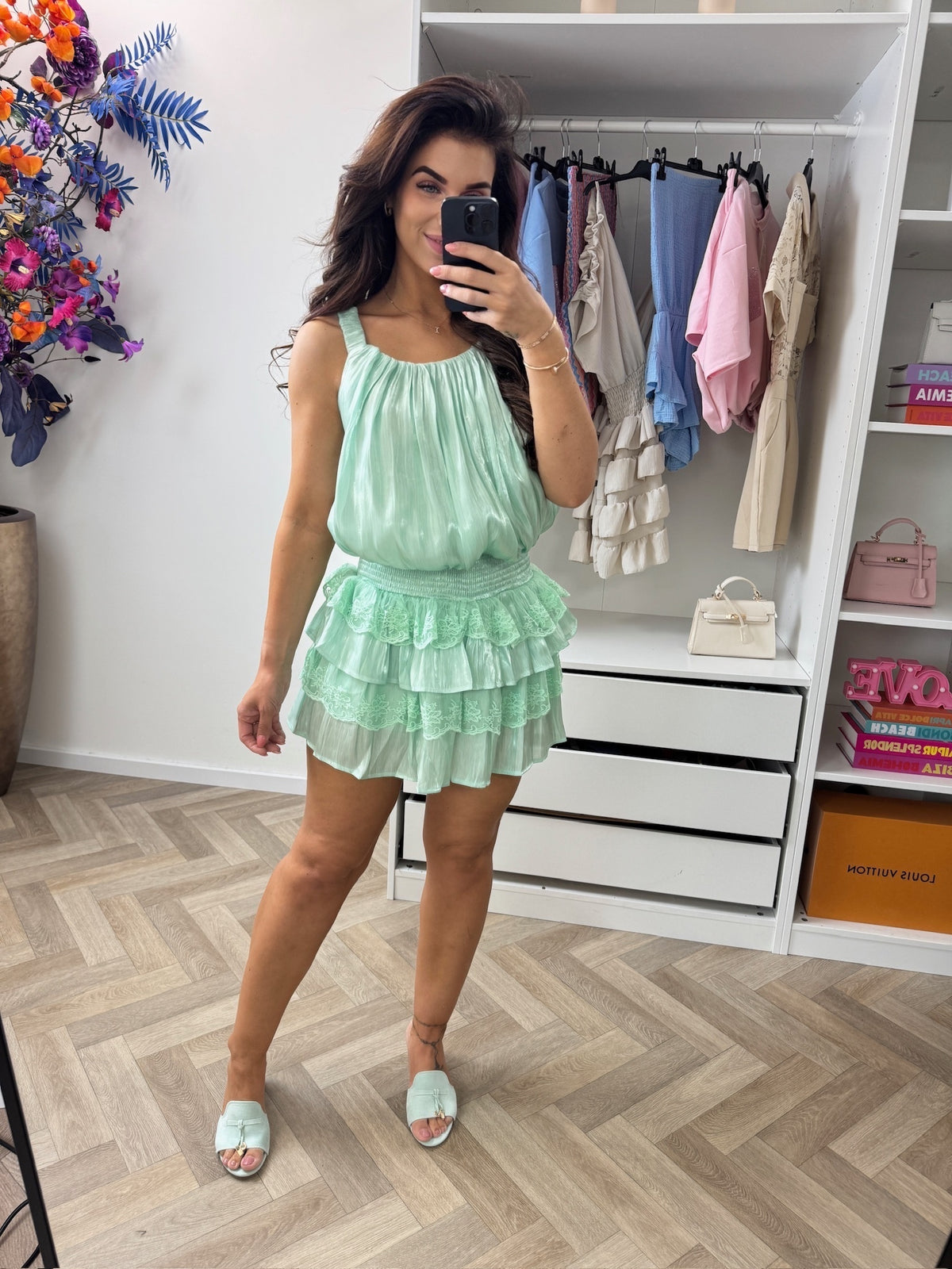 Dress Lina Ruffle Lace A68768 Mint