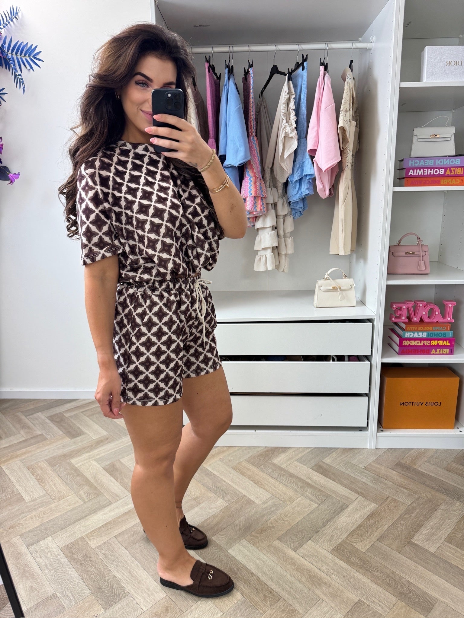 2 delige set Jill print Choco