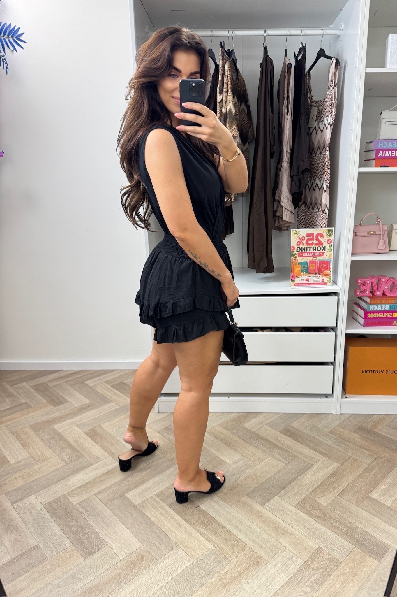 Jumpsuit Glitter Ruffle Black