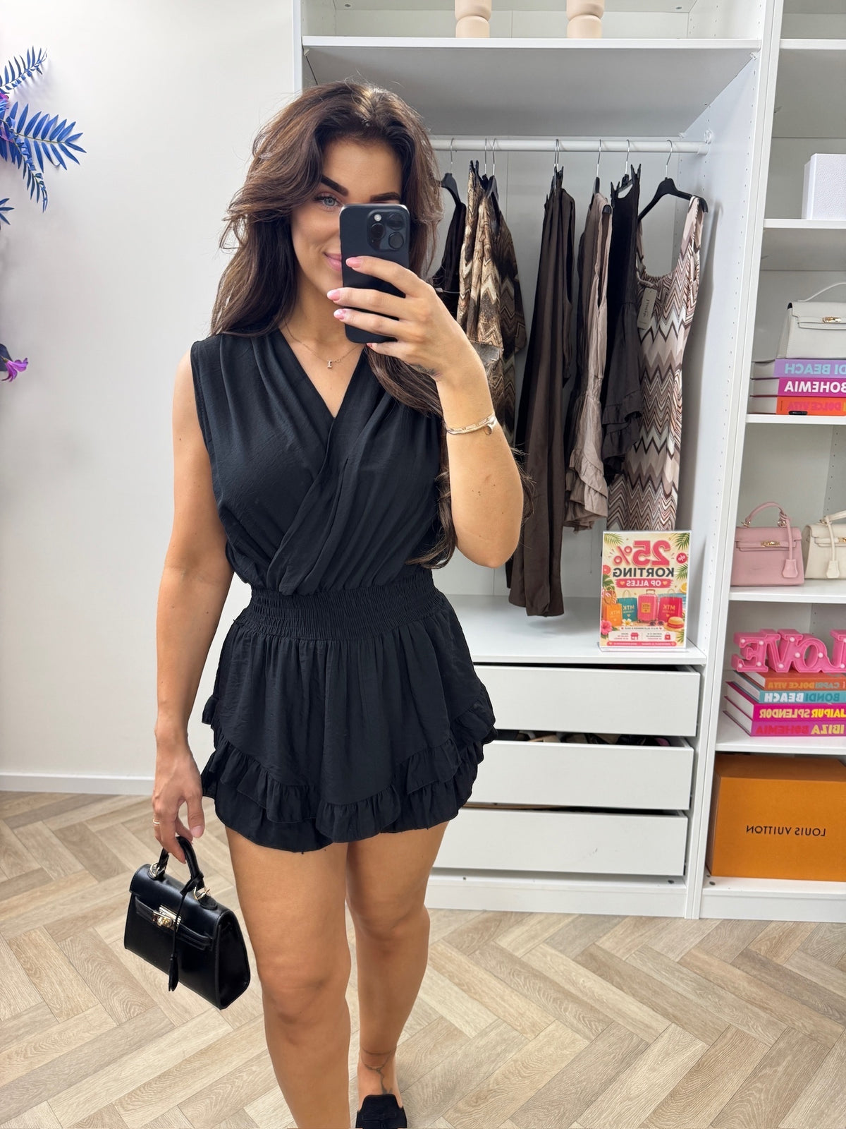 Jumpsuit Glitter Ruffle Black