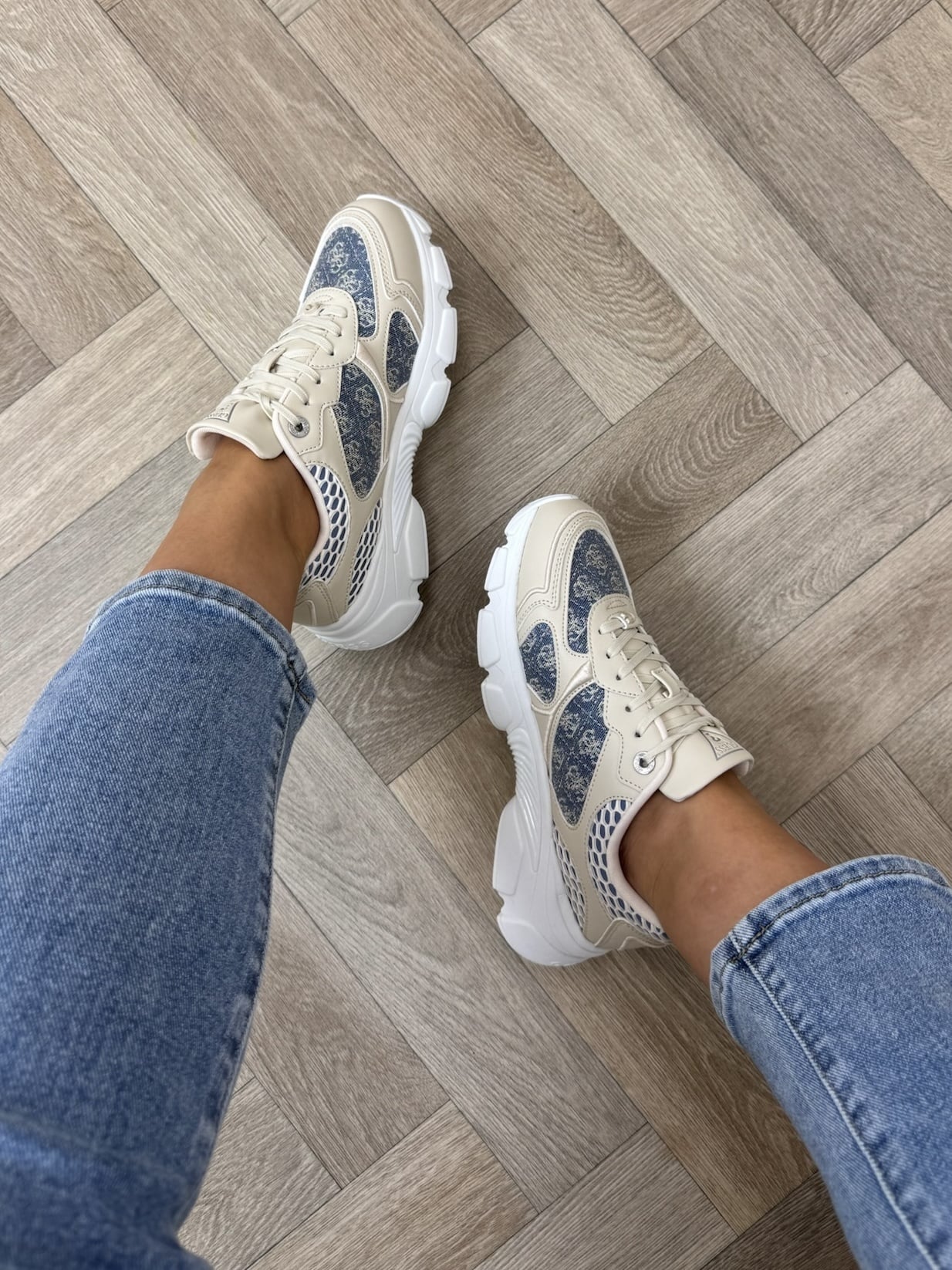 Sneakers Indye Cream denim Guess 1259