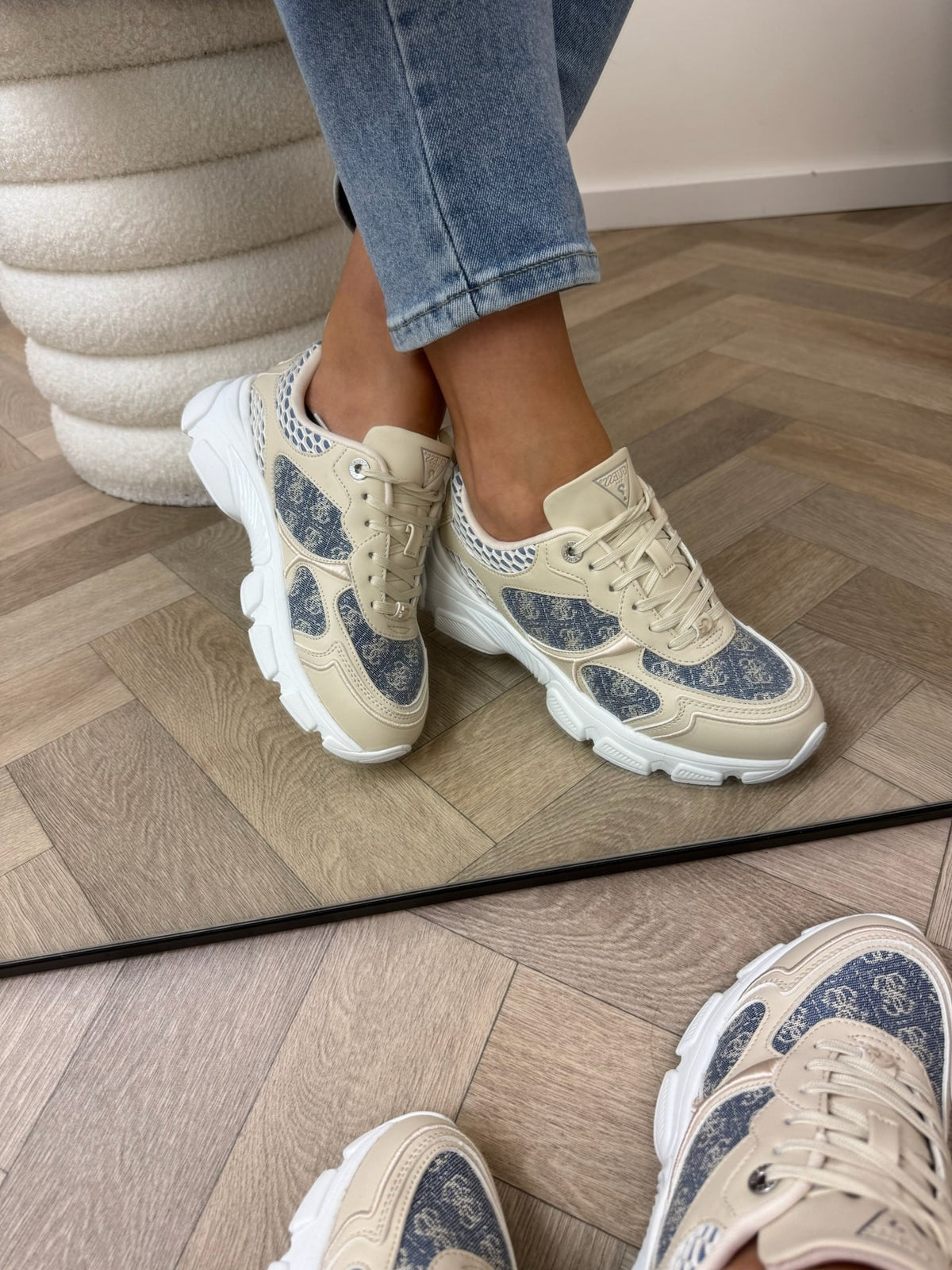 Sneakers Indye Cream denim Guess 1259