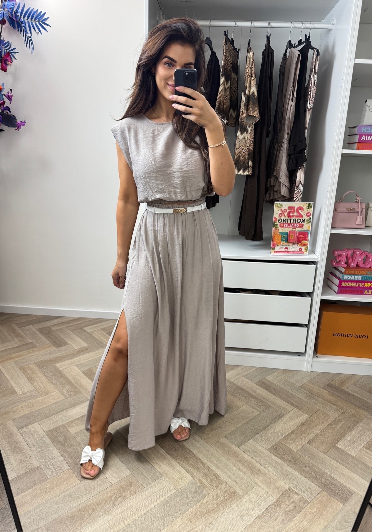 Set Long Skirt Beige