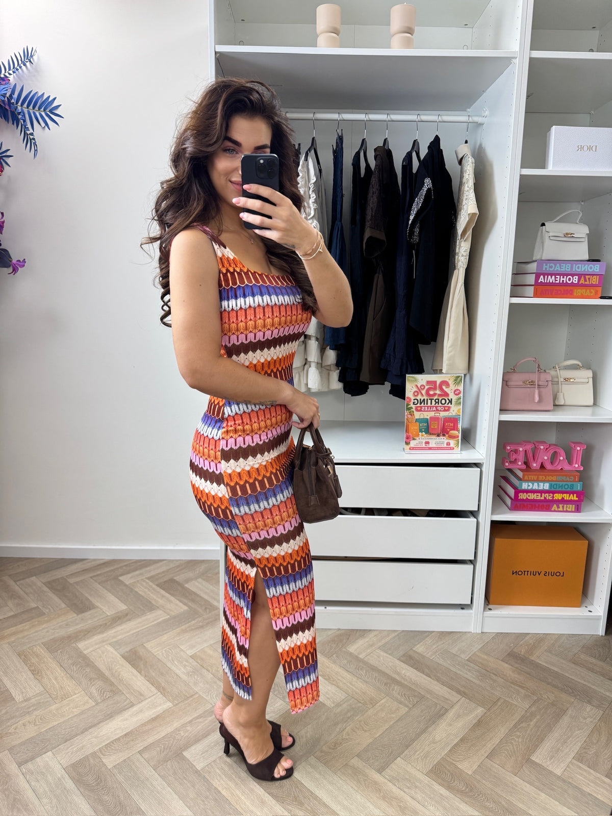 Long Dress Stella Print Orange