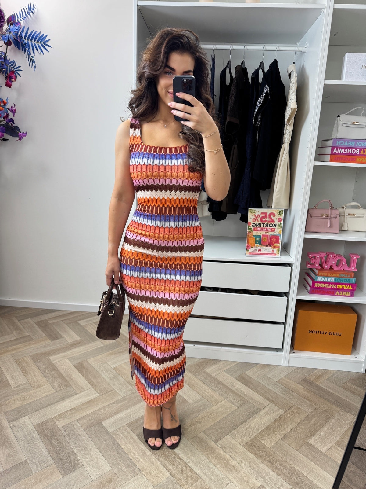 Long Dress Stella Print Orange