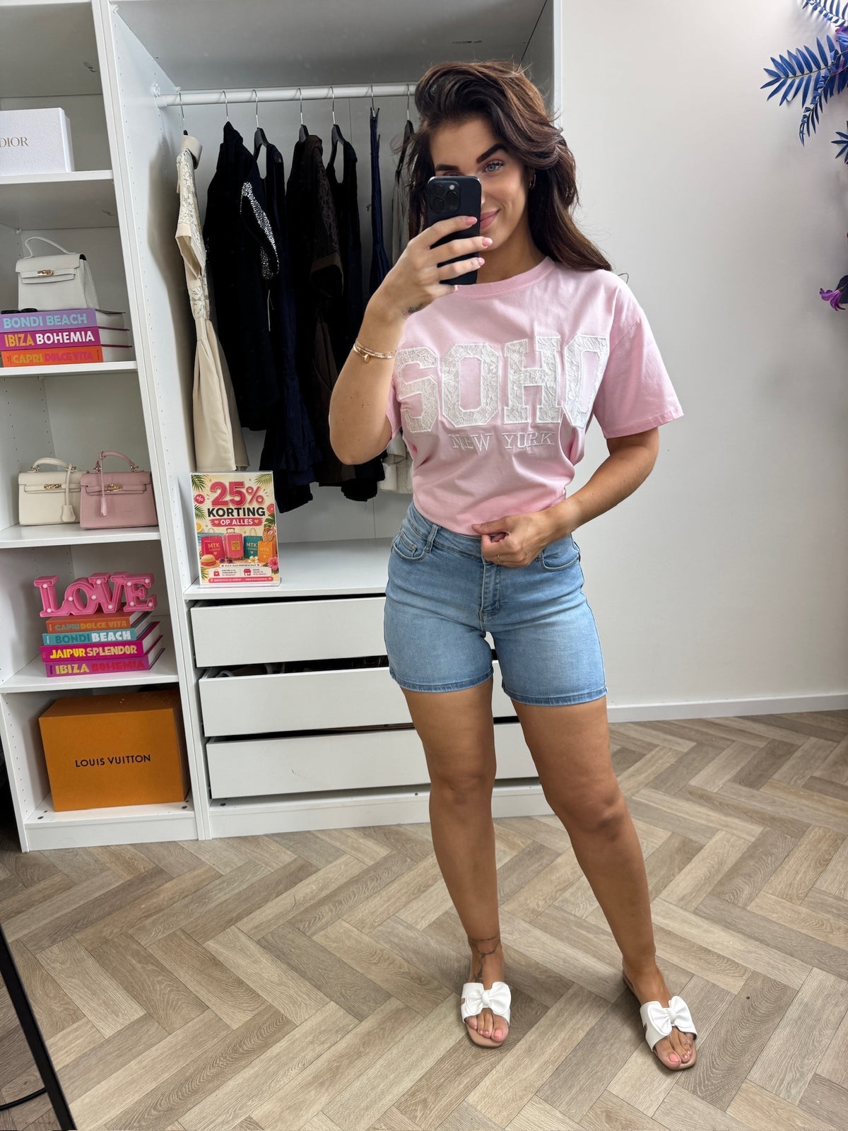 T-shirt Soho Lace Pink White CY5481E