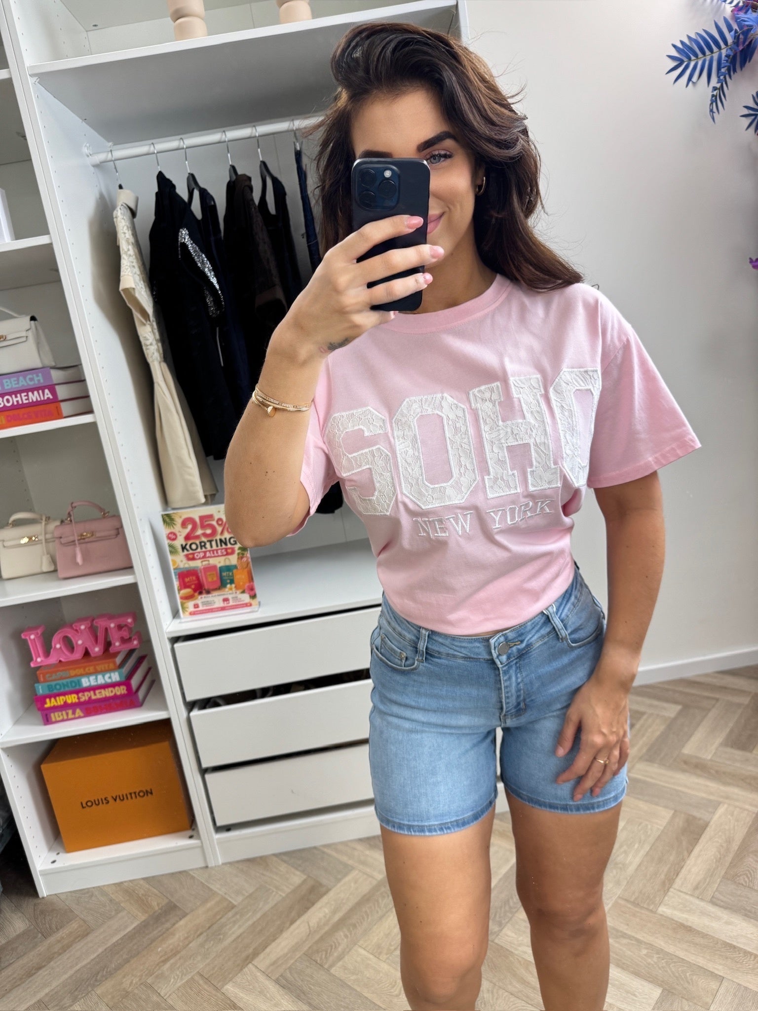 T-shirt Soho Lace Pink White CY5481E