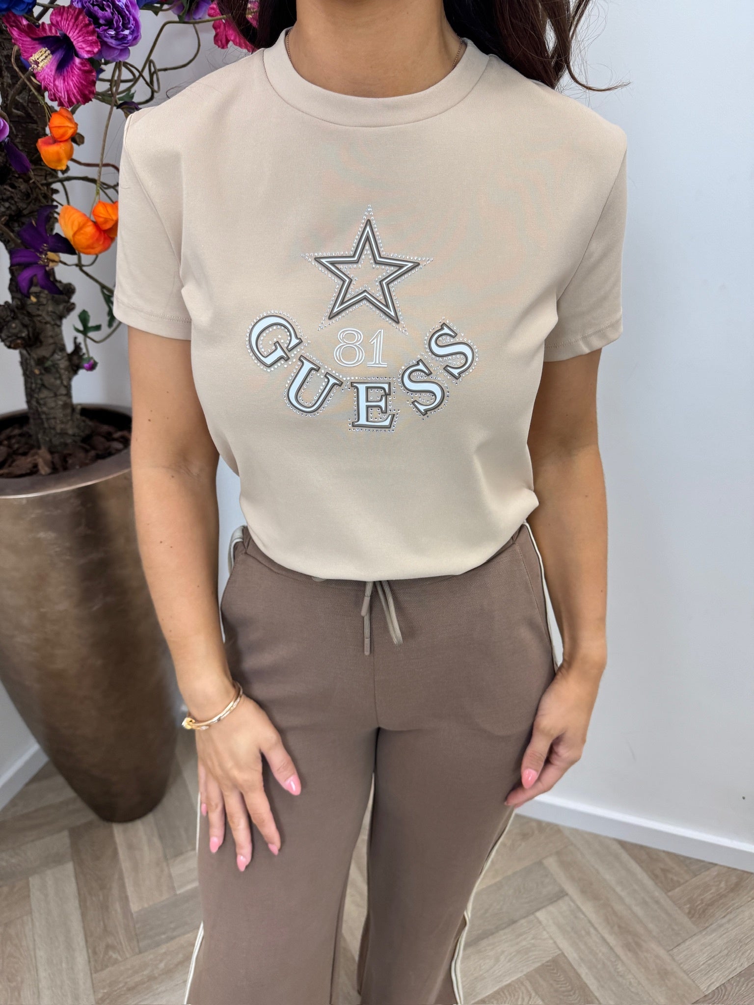 T-shirt Elettra Taupe Guess 1324
