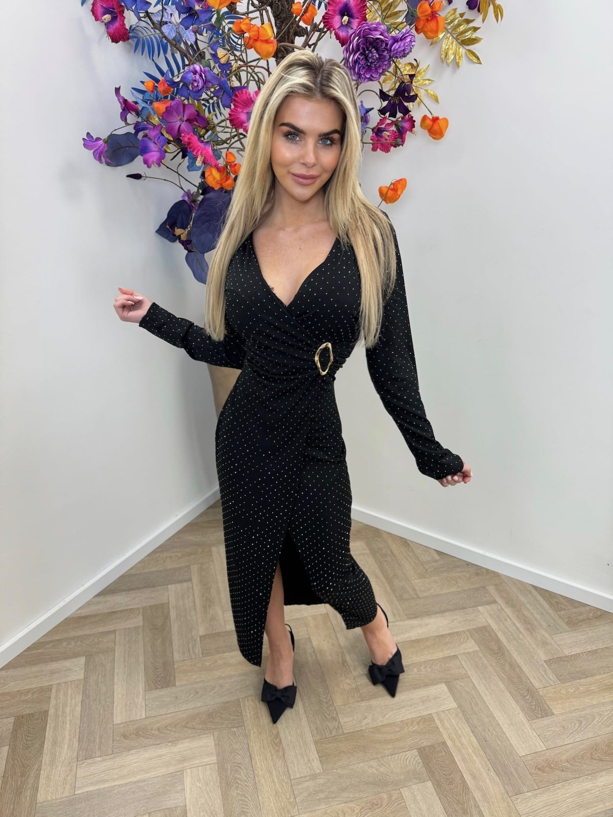 Long Dress Mini Diamonds Lisa Black