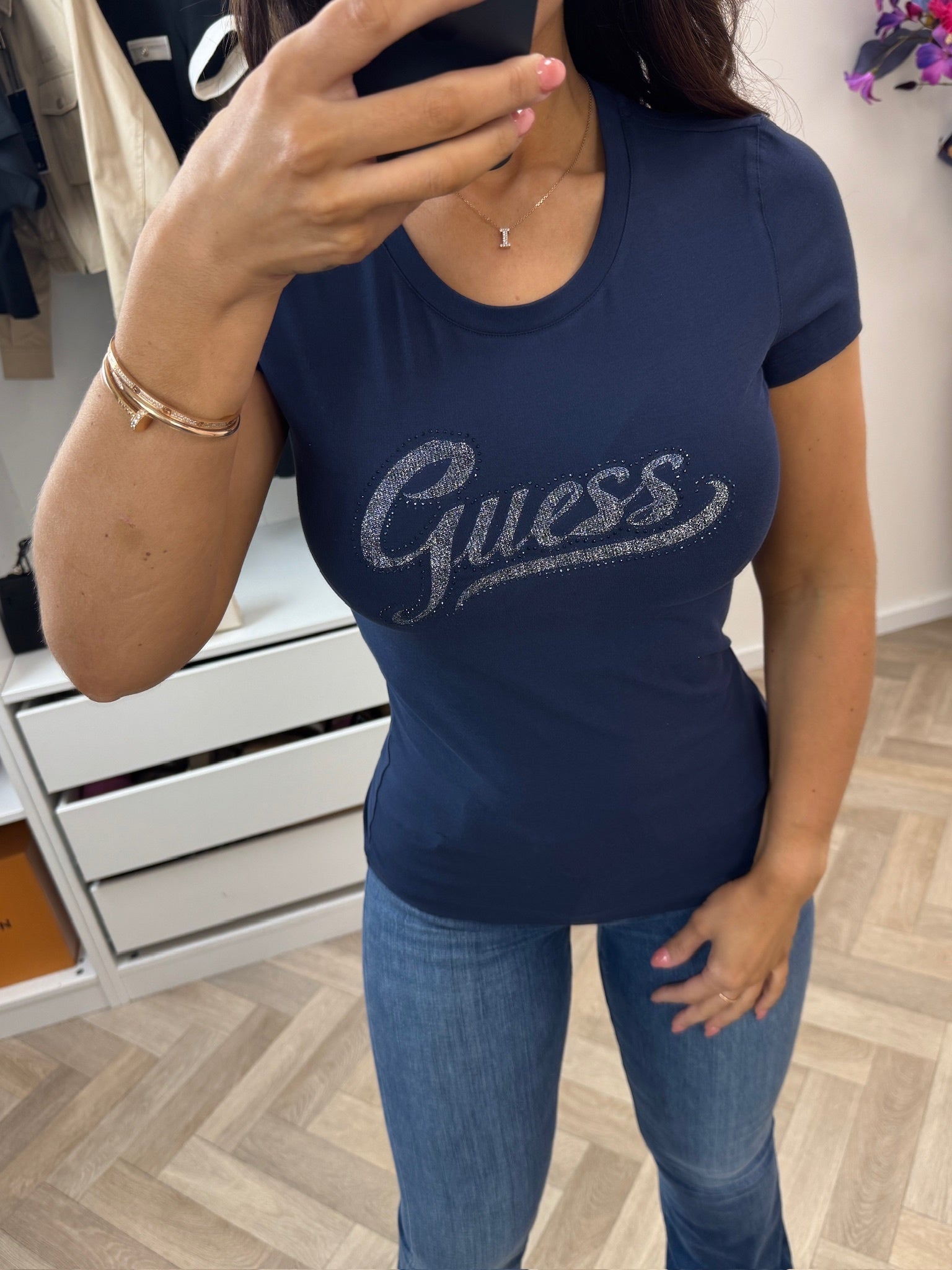 T-shirt Glitter Logo Navy 1339