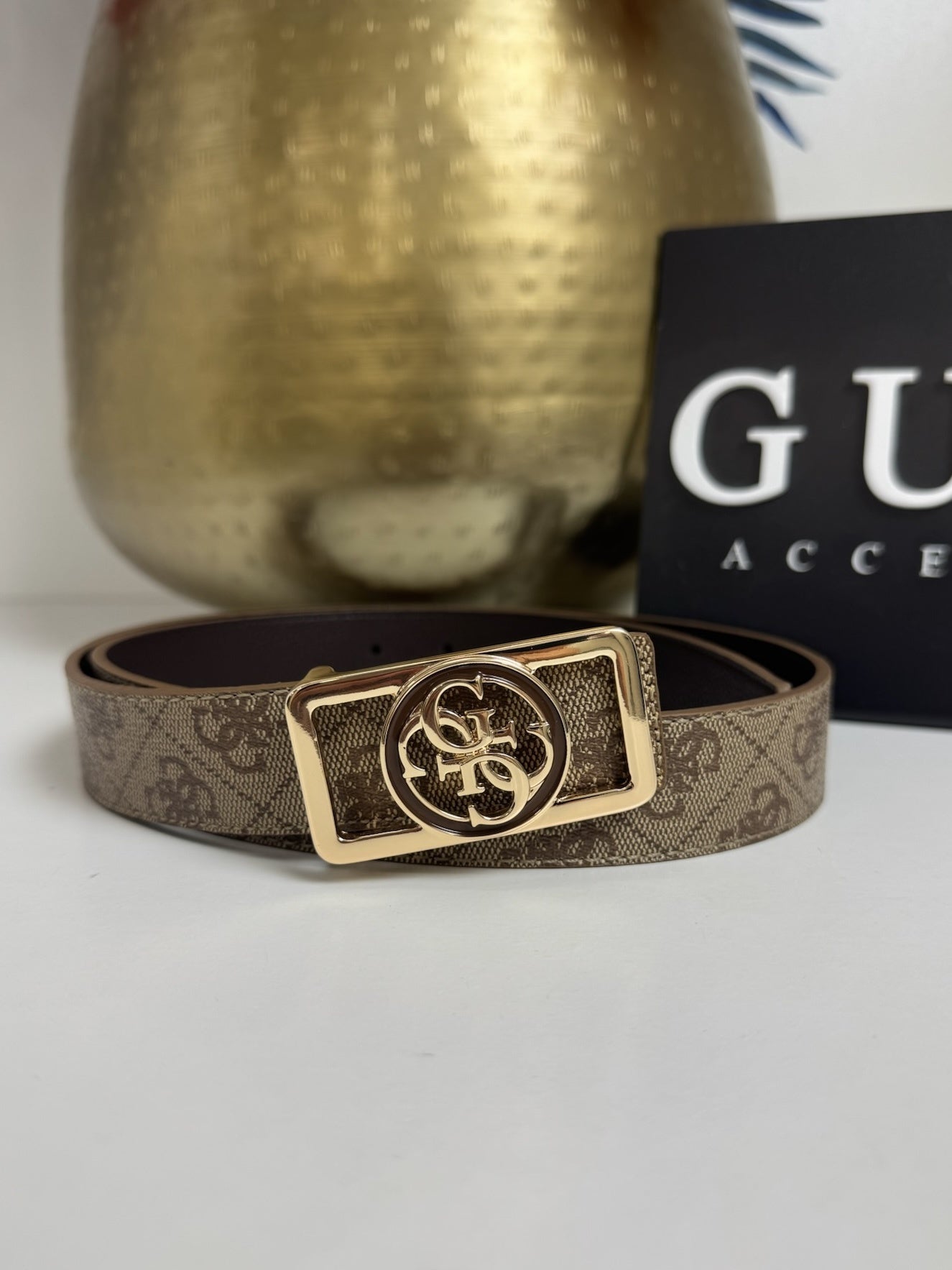 2 In 1 Belt Noelle Latte Logo/Choco Guess 1356