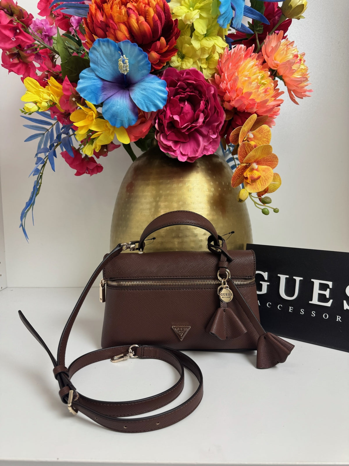 Crossbody Bag Danielle Choco Guess 1359