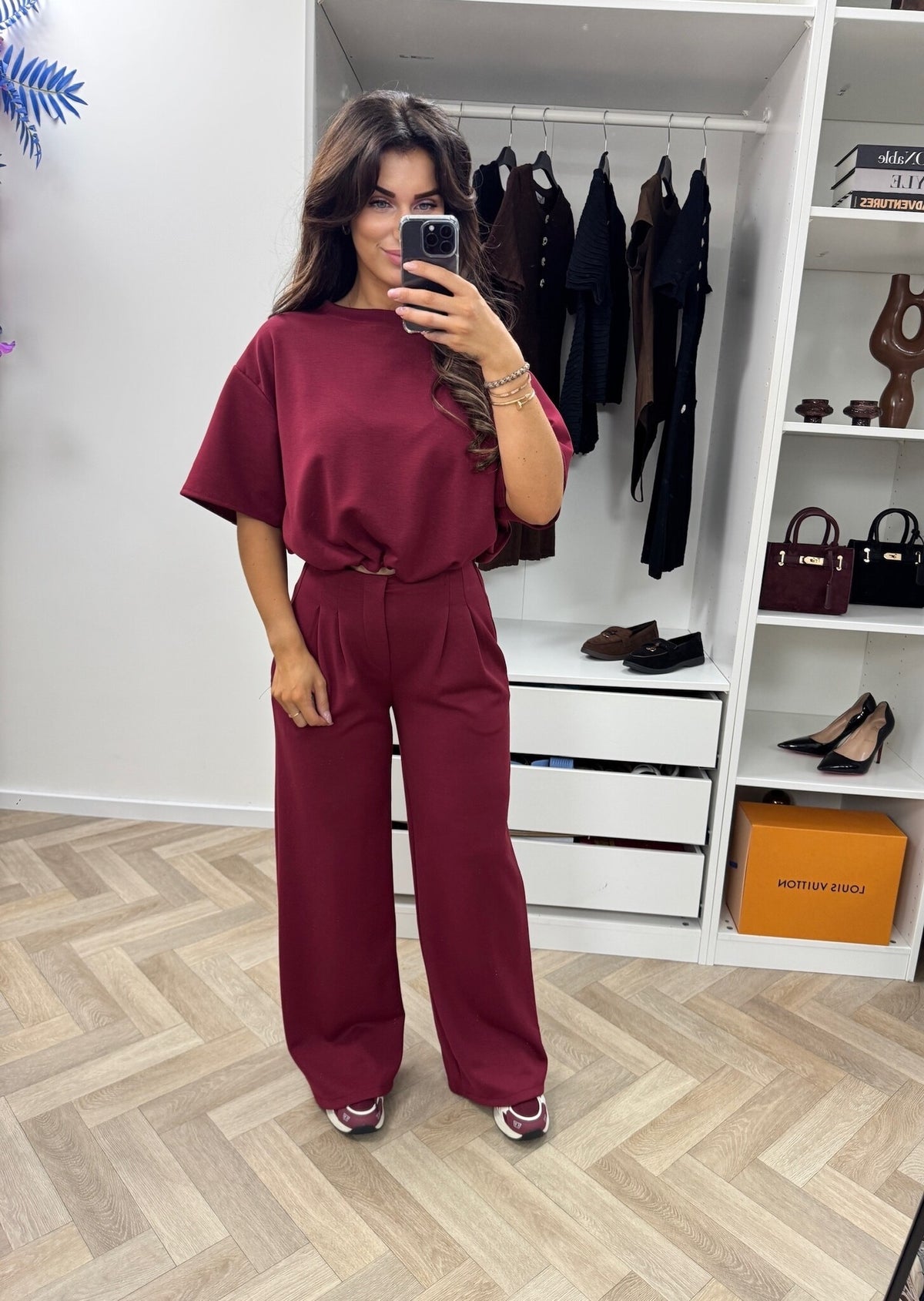 Joggings Set Donna New Bordeaux