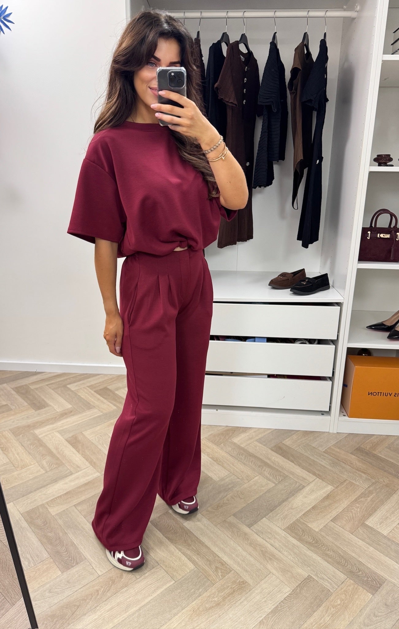 Joggings Set Donna New Bordeaux