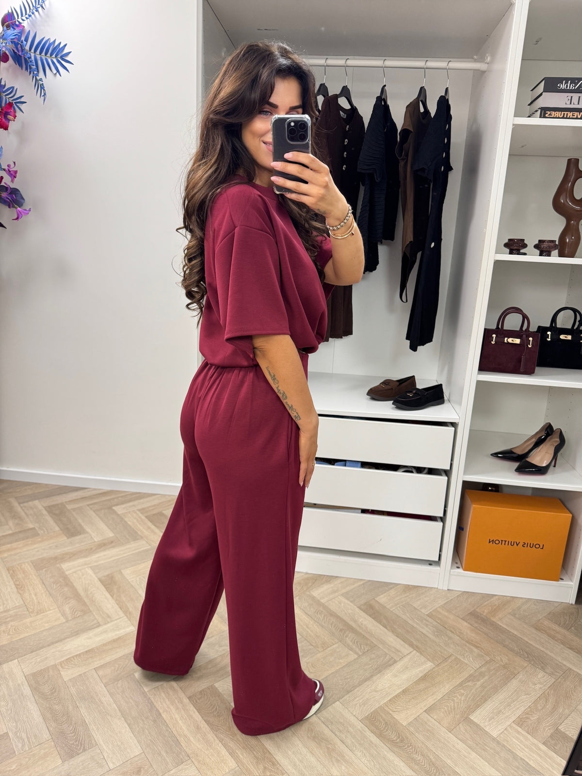 Joggings Set Donna New Bordeaux