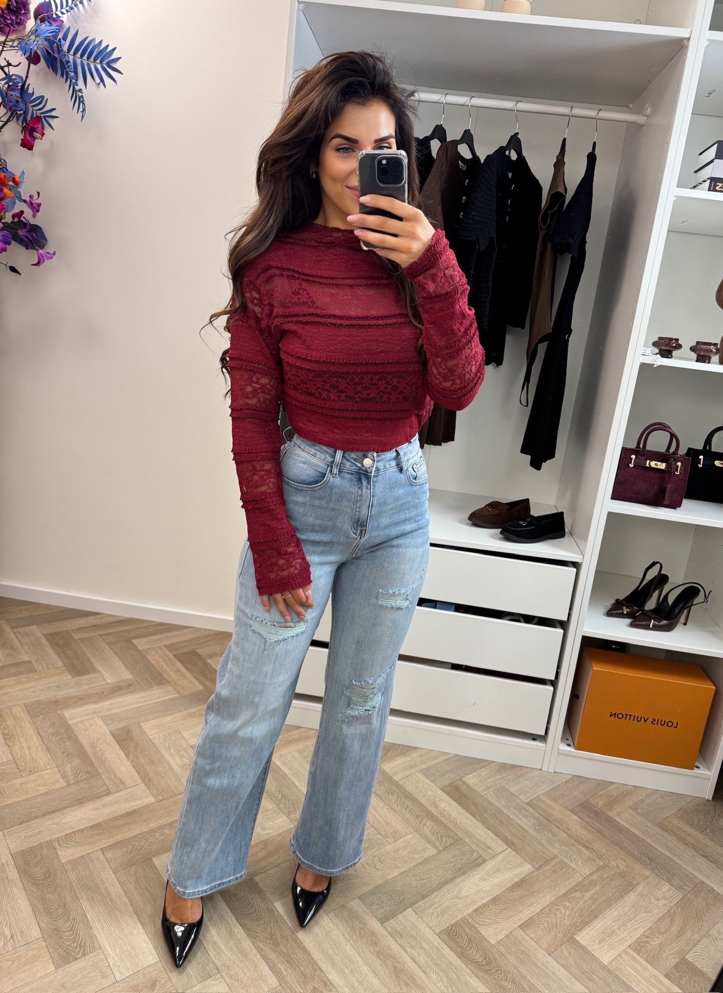 Top Bobby Lace Bordeaux 22005